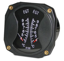 Swift Gauge 3-1/8 Dual Egt/Egt Gauge 375-9250C DE3-92C