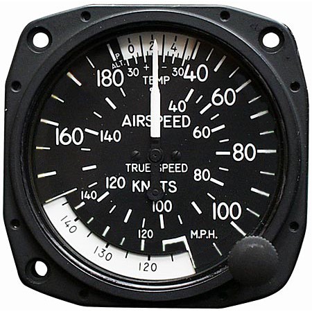 True Airspeed Indicator, 3 1/8 inch 0-180 mph/ 155 knots, TSO UTD 8100-B95