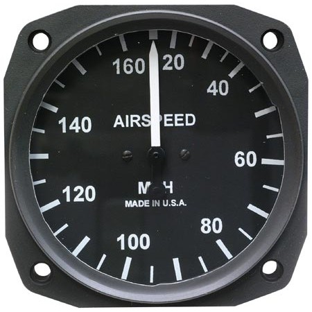 Airspeed, 3 1/8 inch 20-160 mph, Non-TSO Uma 16-310-160 Airspeed, 3 1/8 inch 20-160 mph, Non-TSO Uma 16-310-160