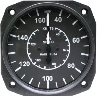 3 1/8 inch Airspeed Dual Range Mph/Knots Markings Uma 16-310-D 3 1/8 inch Airspeed Dual Range Mph/Knots Markings Uma 16-310-D