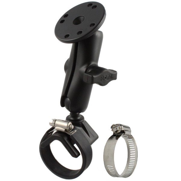 V-Base Strap Clamp w/ 1 inch Ball Arm & Round Adapter Mount Ram B-108U