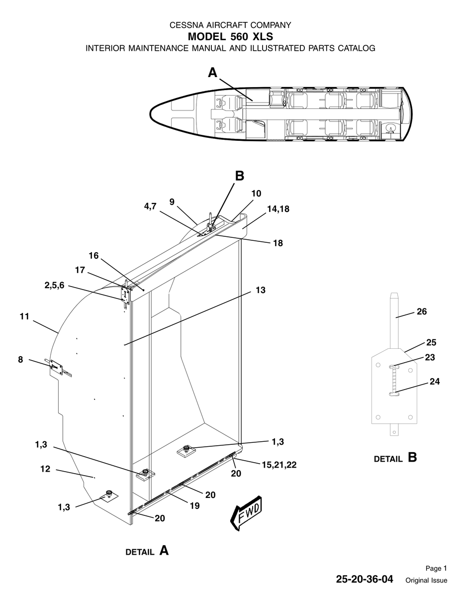 Original Issue 25-20-36-04 for Cessna 560XL Aircraft