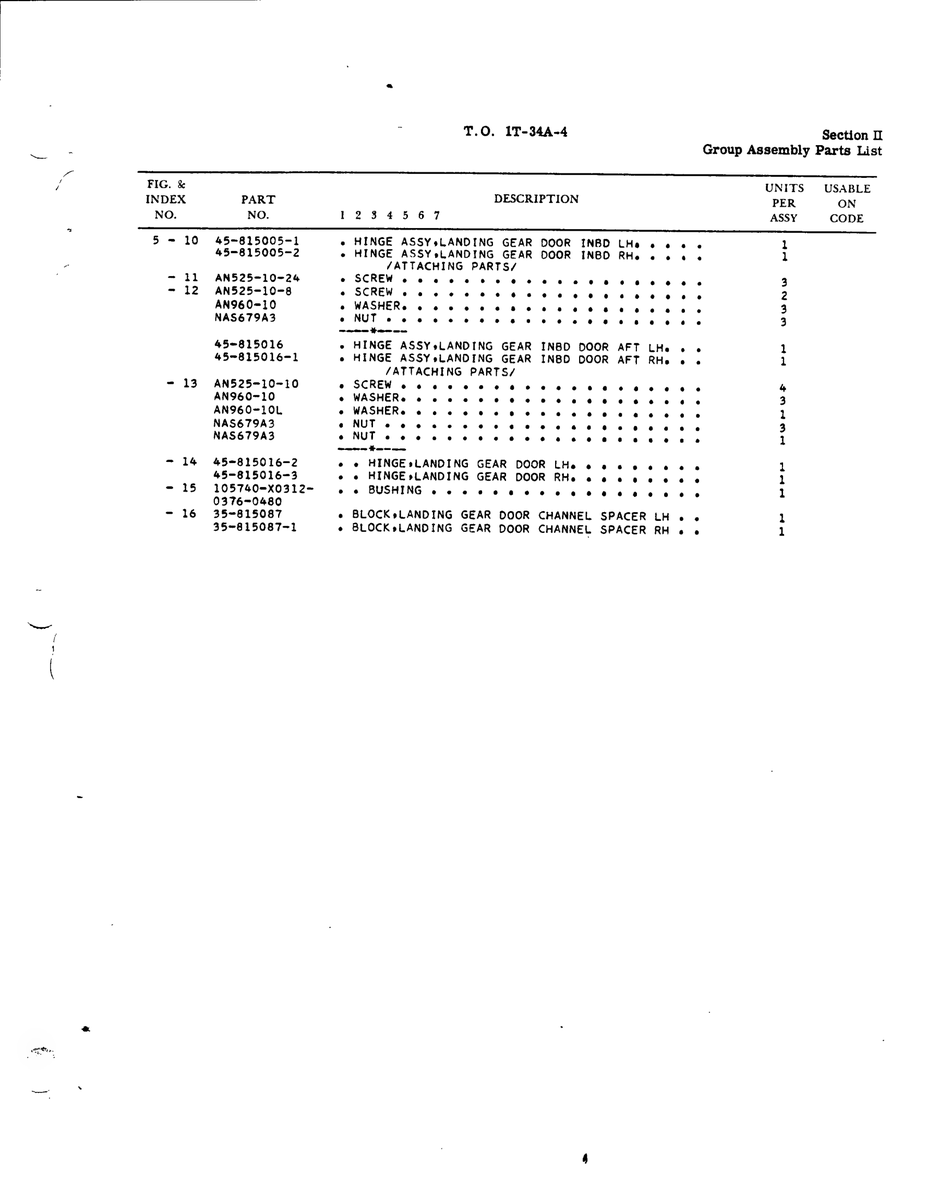 Aviation Part 35-815087-1 for Beechcraft T34 Mentor Aircraft