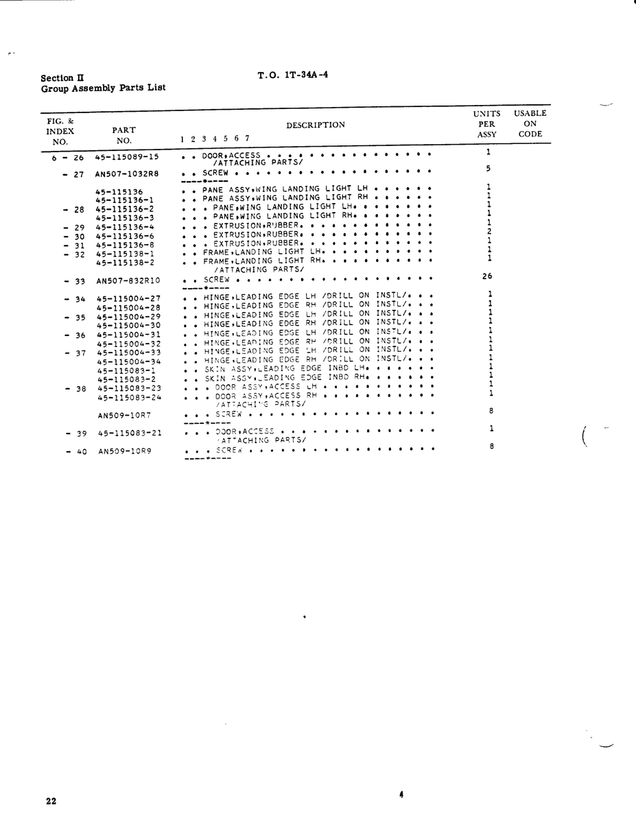 Aviation Part 45-115004-33 for Beechcraft T34 Mentor Aircraft