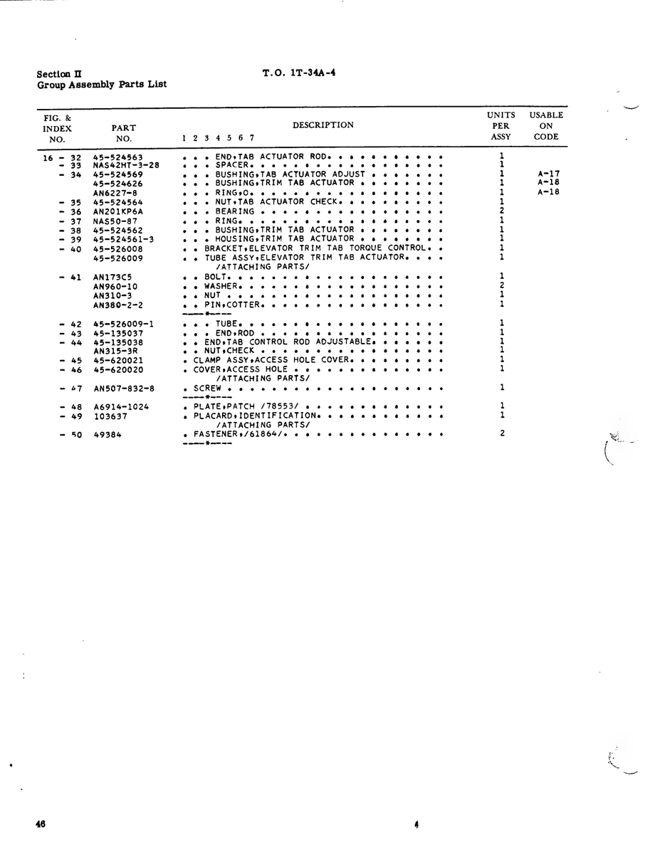 Aviation Part 45-524561-3 for Beechcraft T34 Mentor Aircraft