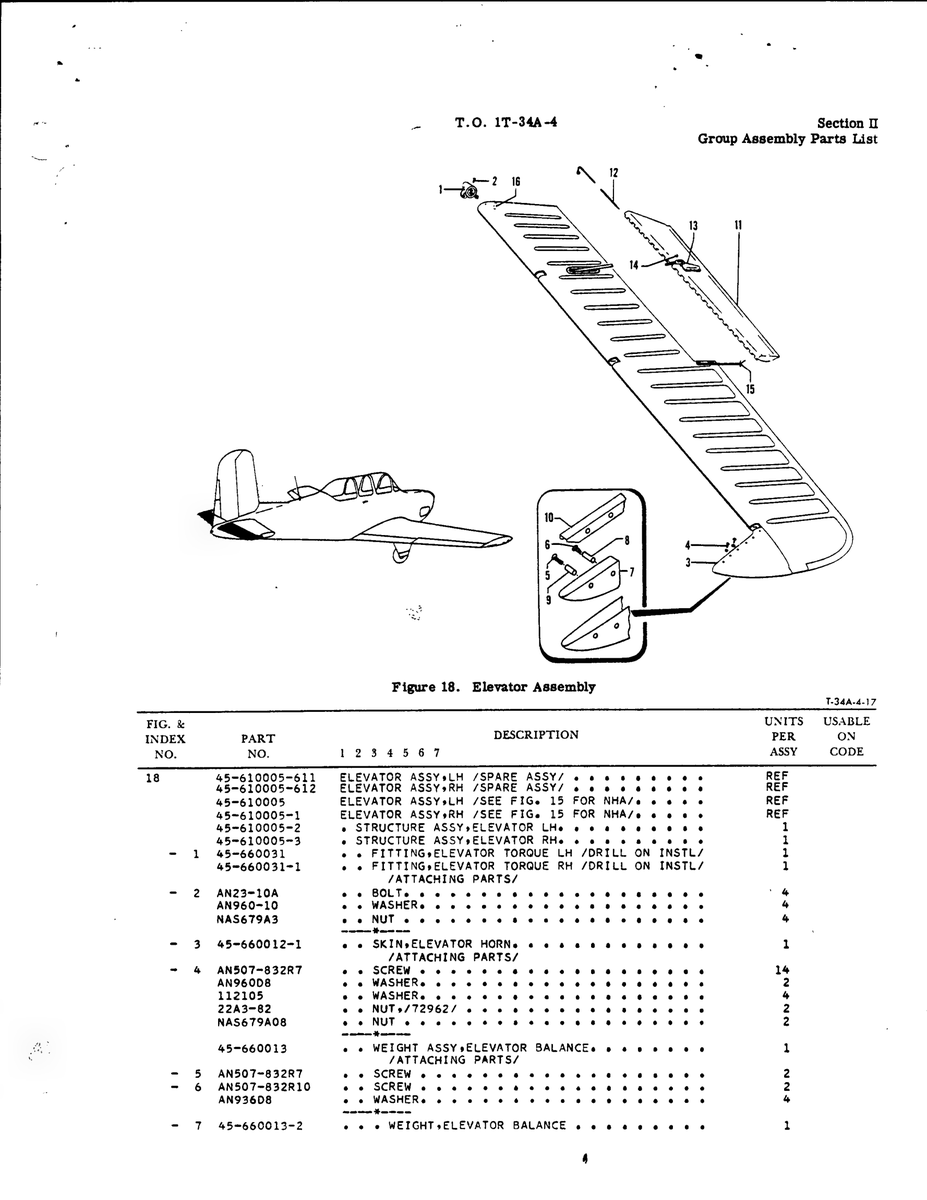 Aviation Part 45-610005-3 for Beechcraft T34 Mentor Aircraft