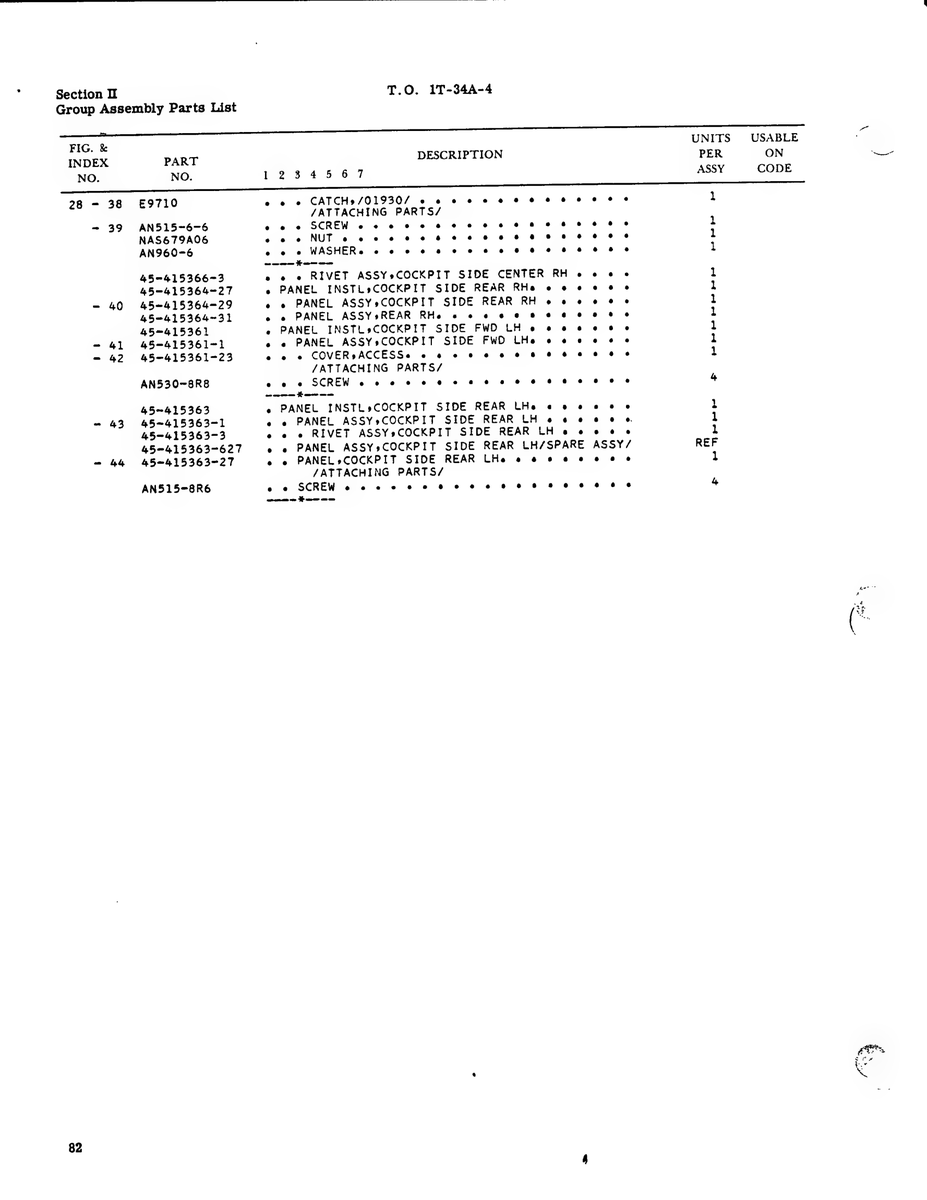 Aviation Part 45-415364-29 for Beechcraft T34 Mentor Aircraft