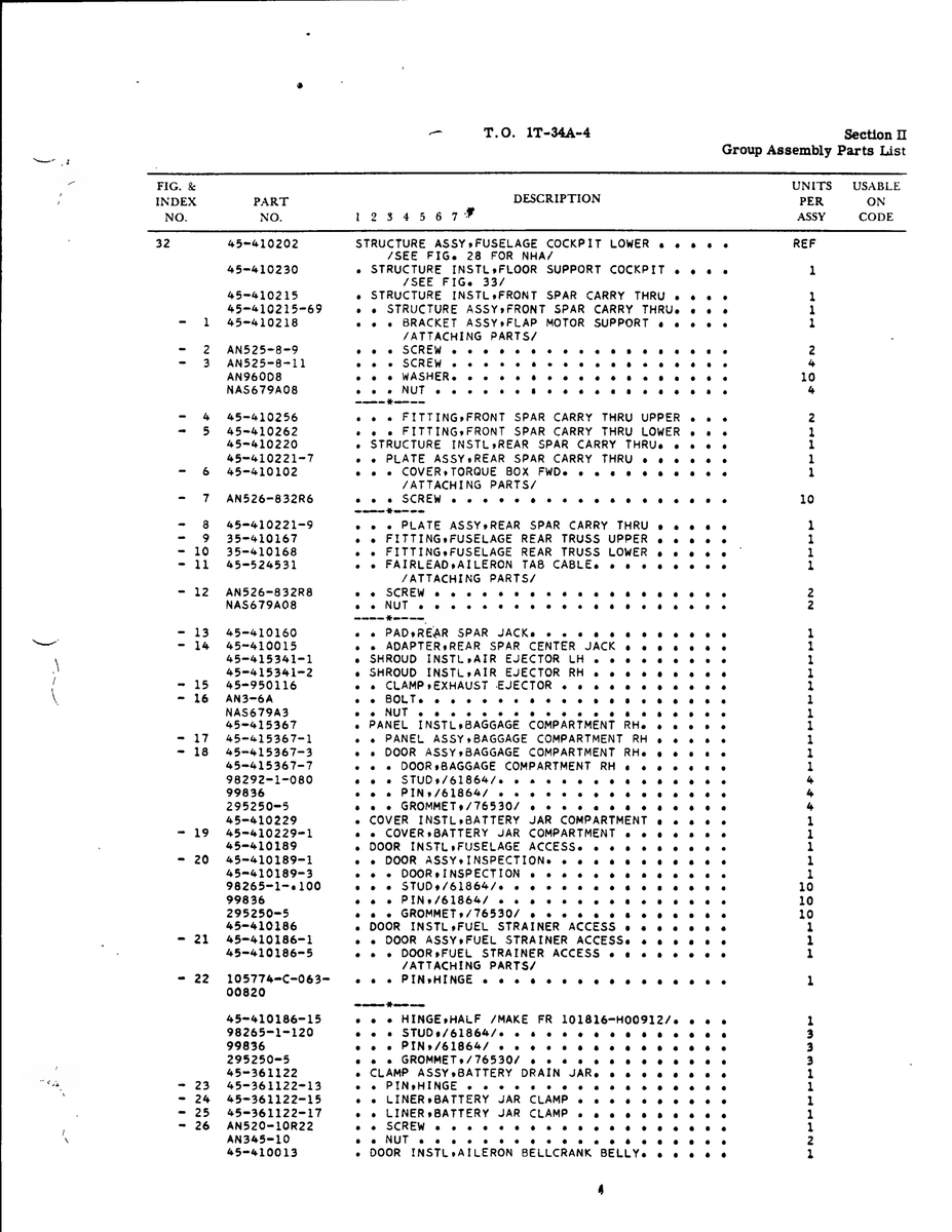 Aviation Part 45-410186-15 for Beechcraft T34 Mentor Aircraft