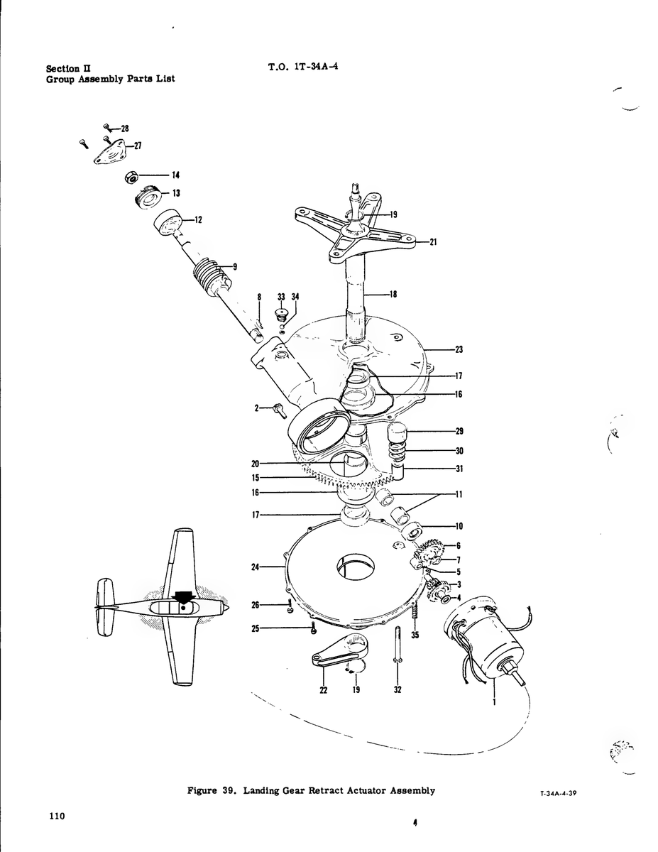 Aviation Part 1T-34A-4-39 for Beechcraft T34 Mentor Aircraft