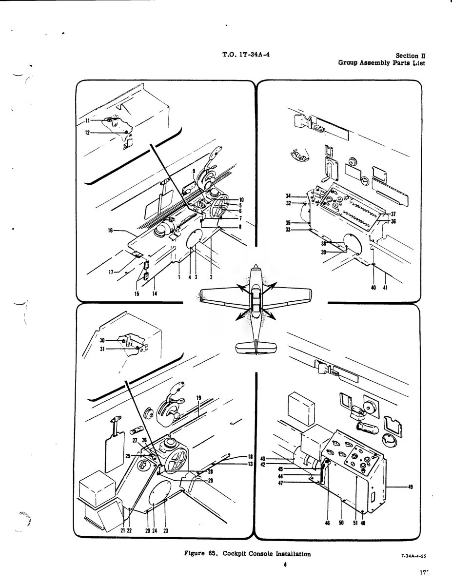 Aviation Part T-34A-4-65 for Beechcraft T34 Mentor Aircraft