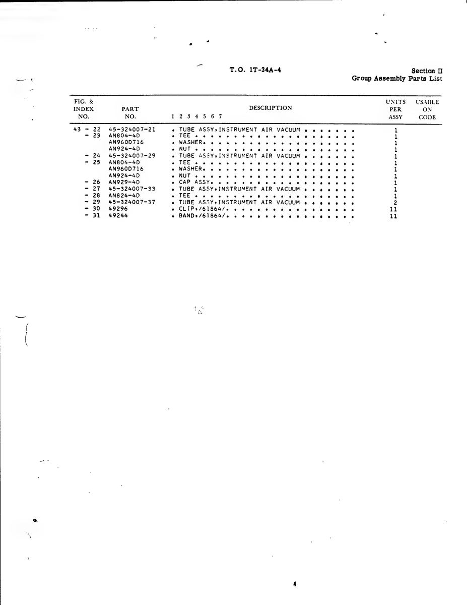 Aviation Part 45-324007-37 for Beechcraft T34 Mentor Aircraft