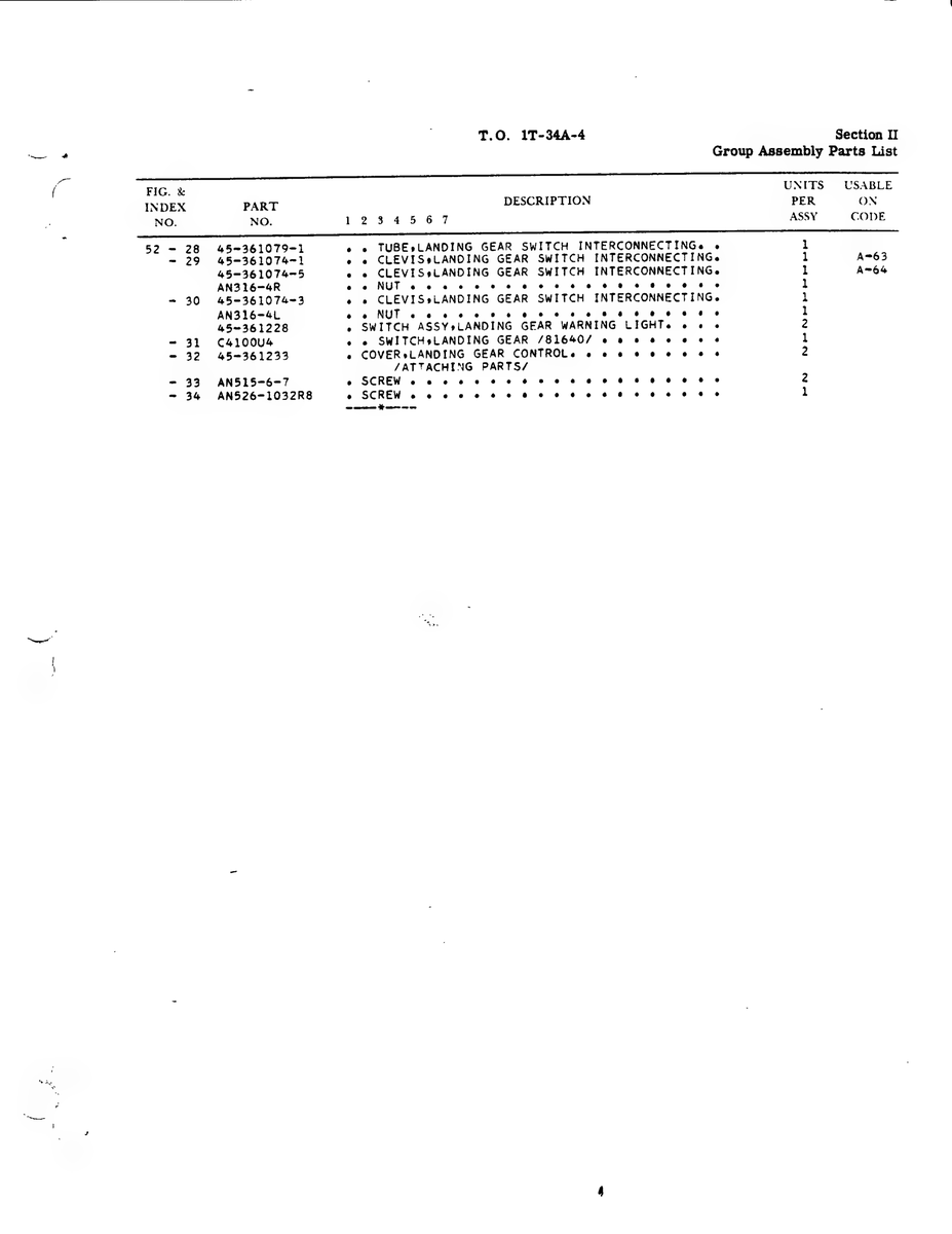 Aviation Part 45-361074-3 for Beechcraft T34 Mentor Aircraft