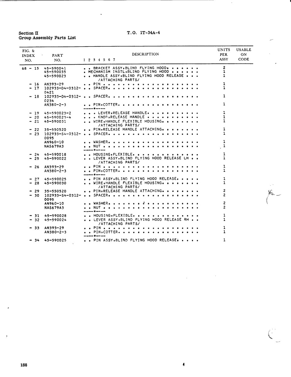Aviation Part 45-590023-2 for Beechcraft T34 Mentor Aircraft