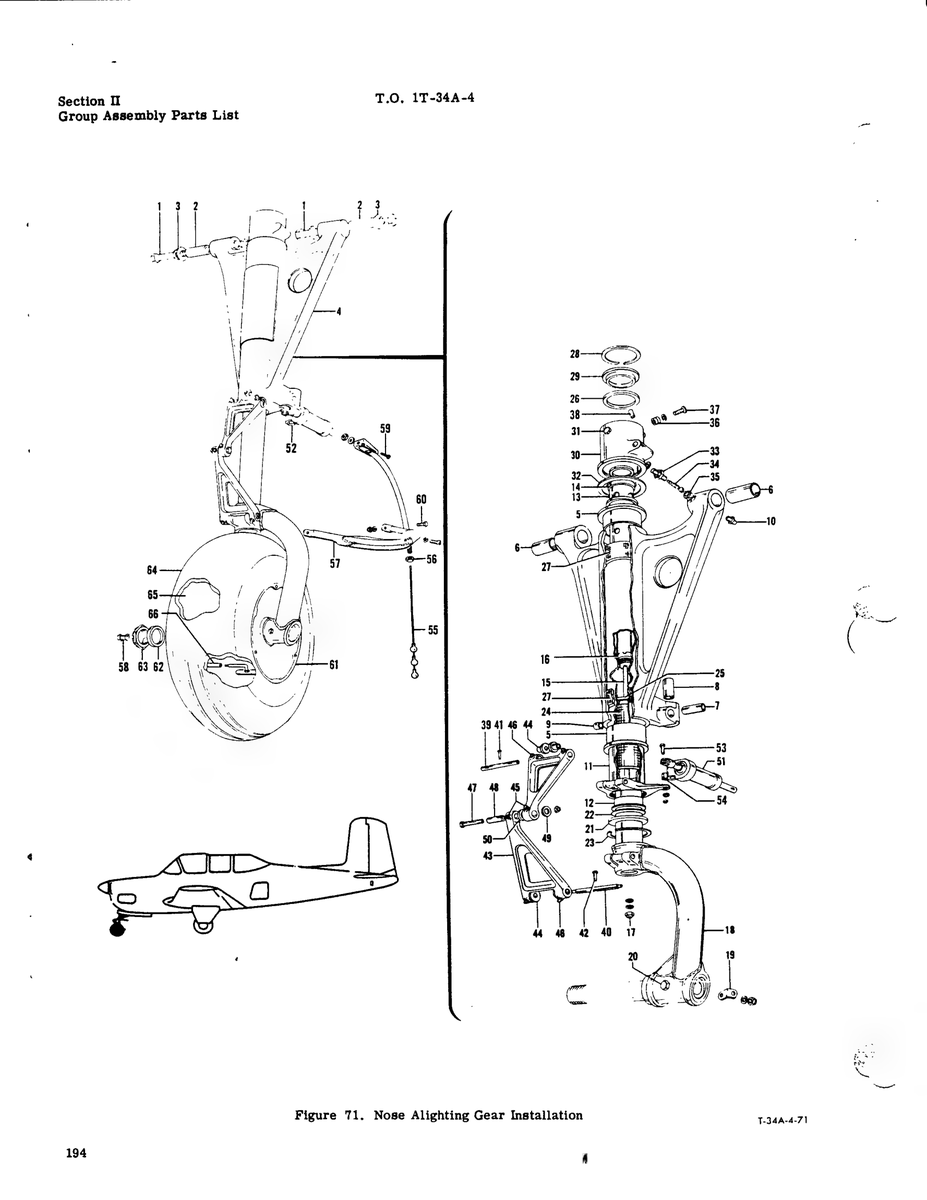 Aviation Part T-34A-4-71 for Beechcraft T34 Mentor Aircraft