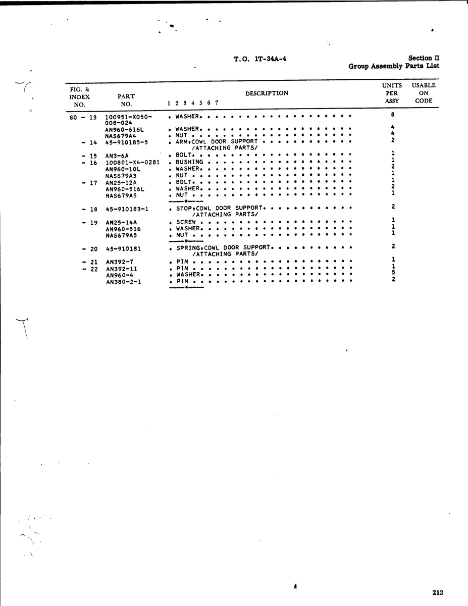 Aviation Part 45-910185-5 for Beechcraft T34 Mentor Aircraft