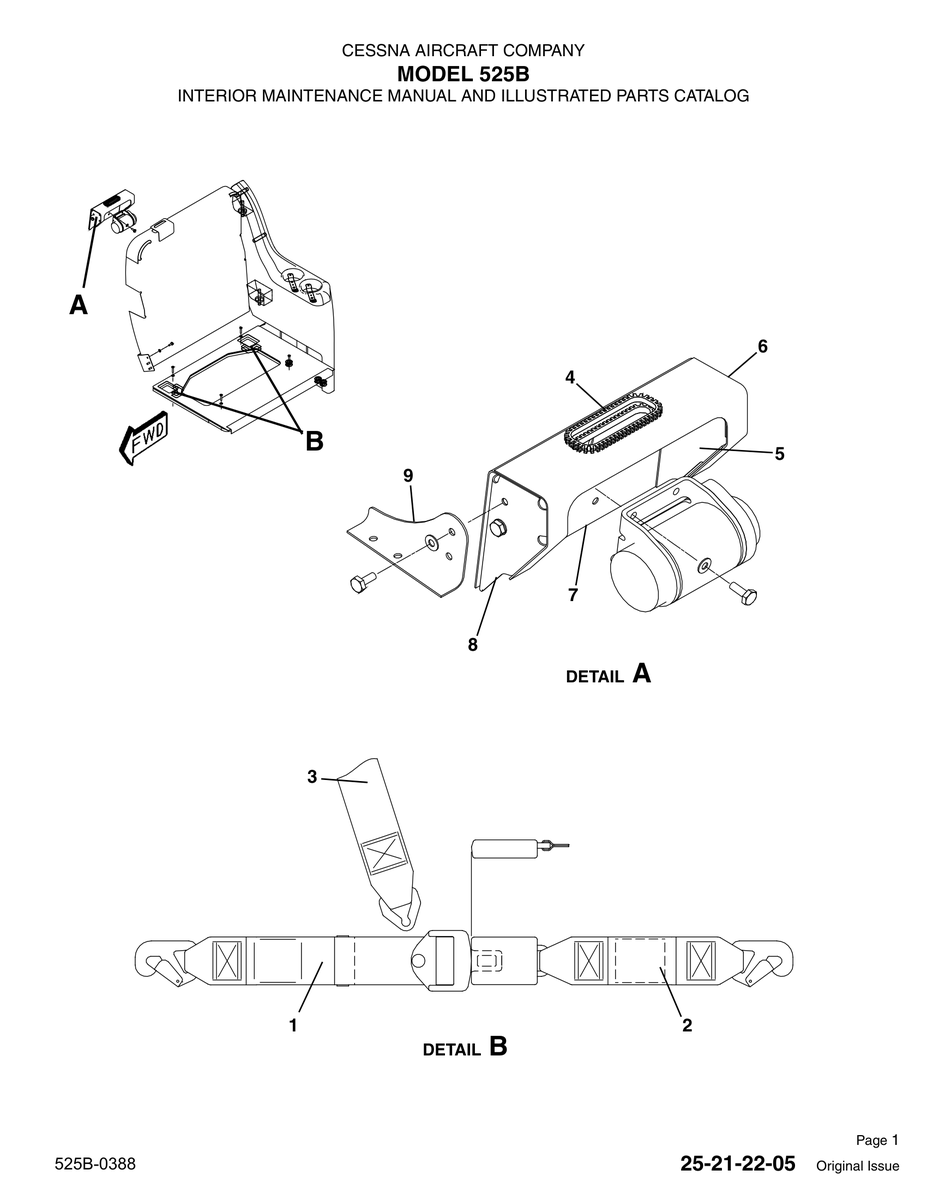 Original Issue 25-21-22-05 for Cessna 525 Aircraft