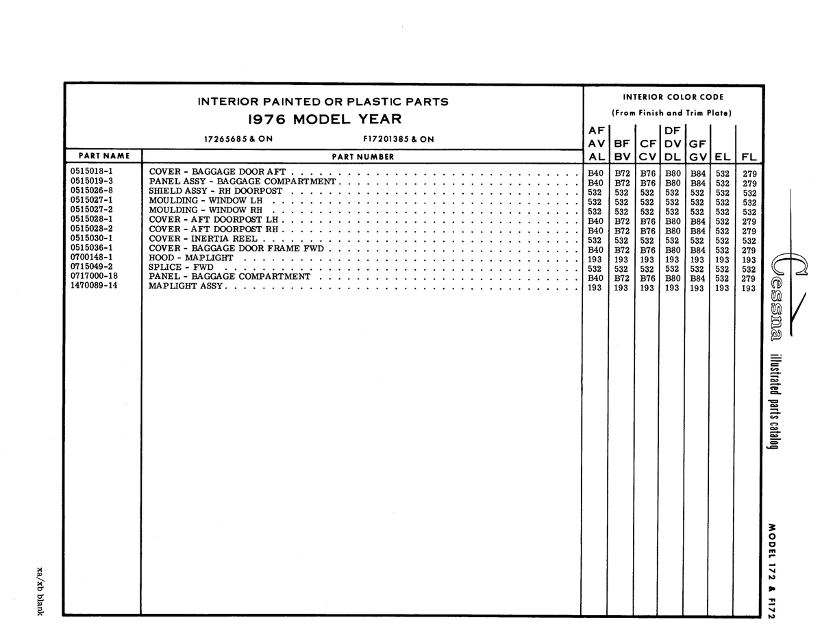 Aviation Part 0717000-18 for Cessna 172 Skyhawk Aircraft