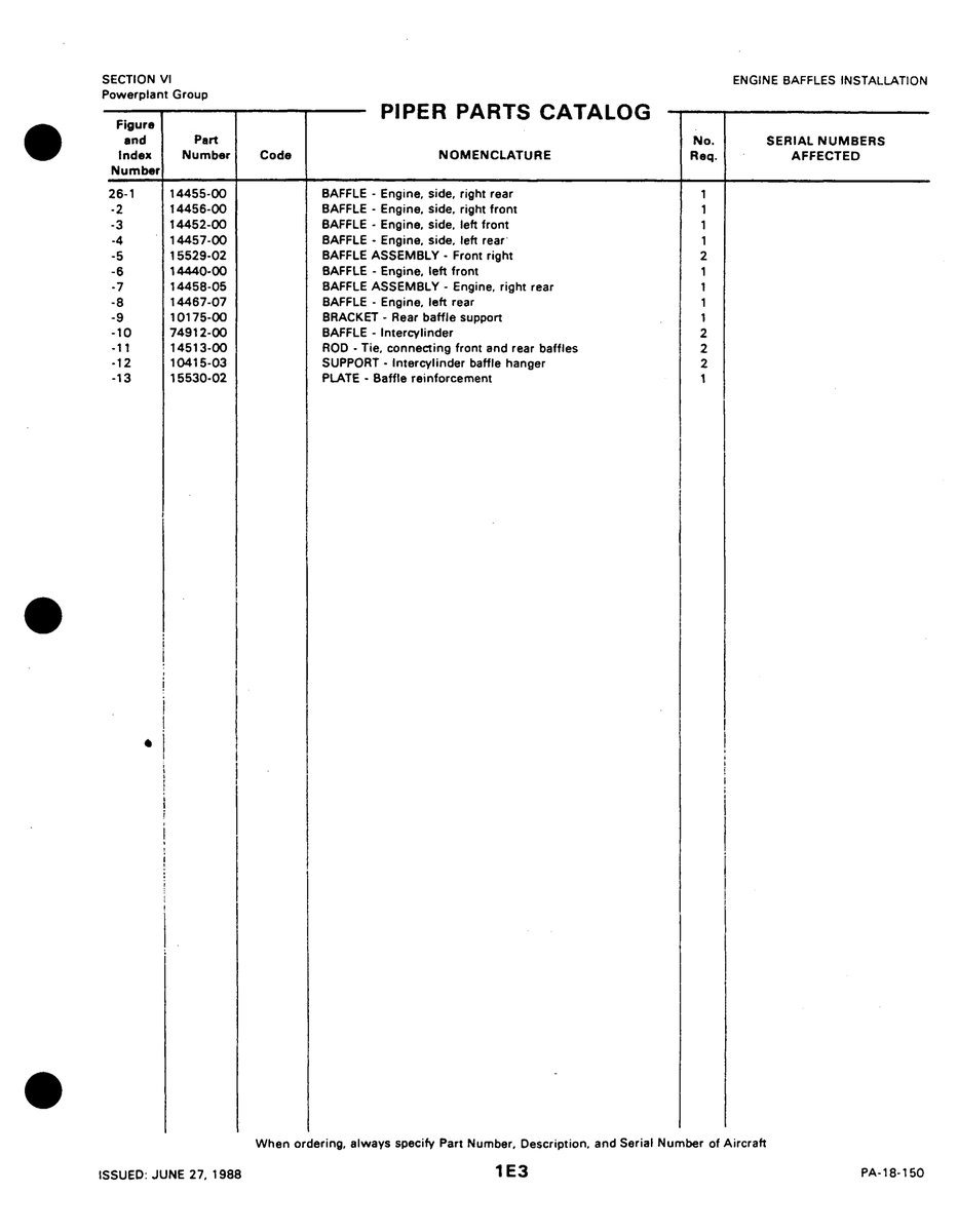 Aviation Part 15530-02 for Piper PA-18-150 Aircraft