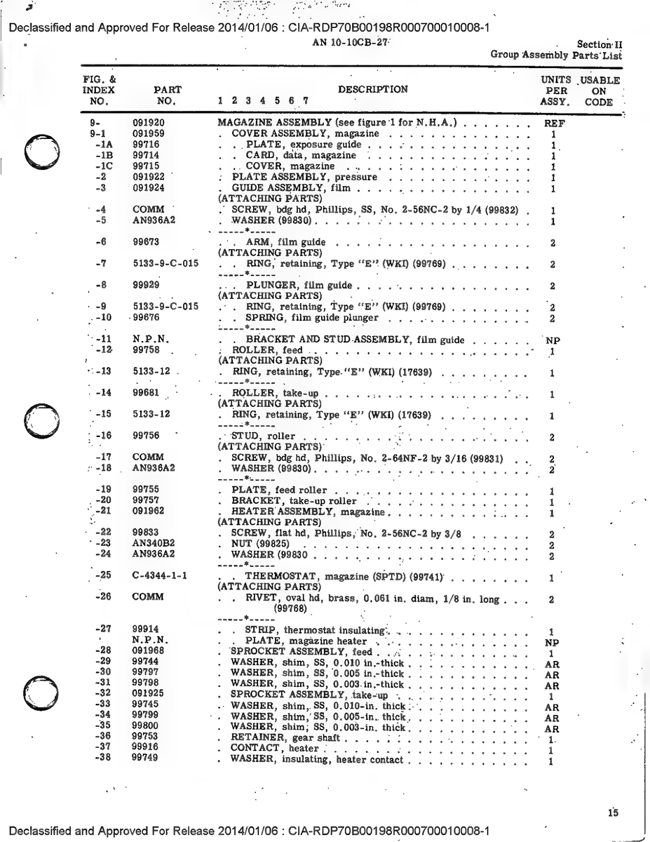 Aviation Part C-4344-1-1 for Bell 49 Aircraft