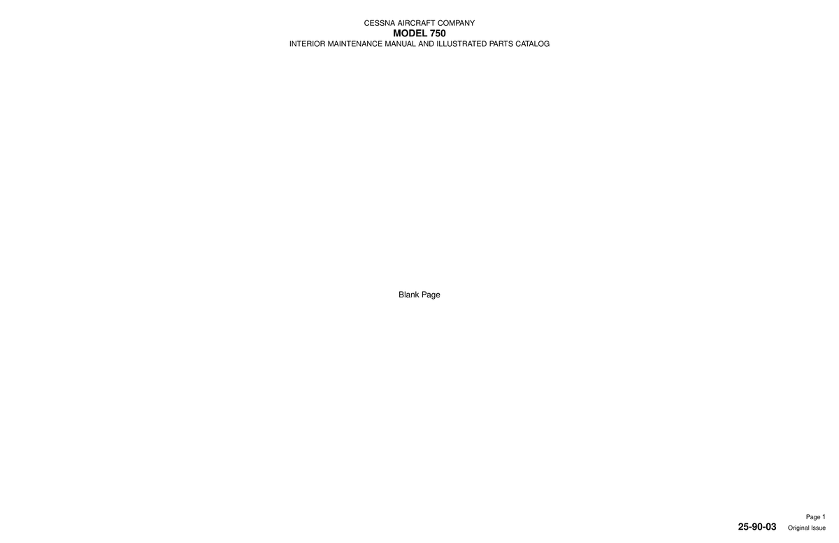 Original Issue 25-90-03 for Cessna 750 Aircraft