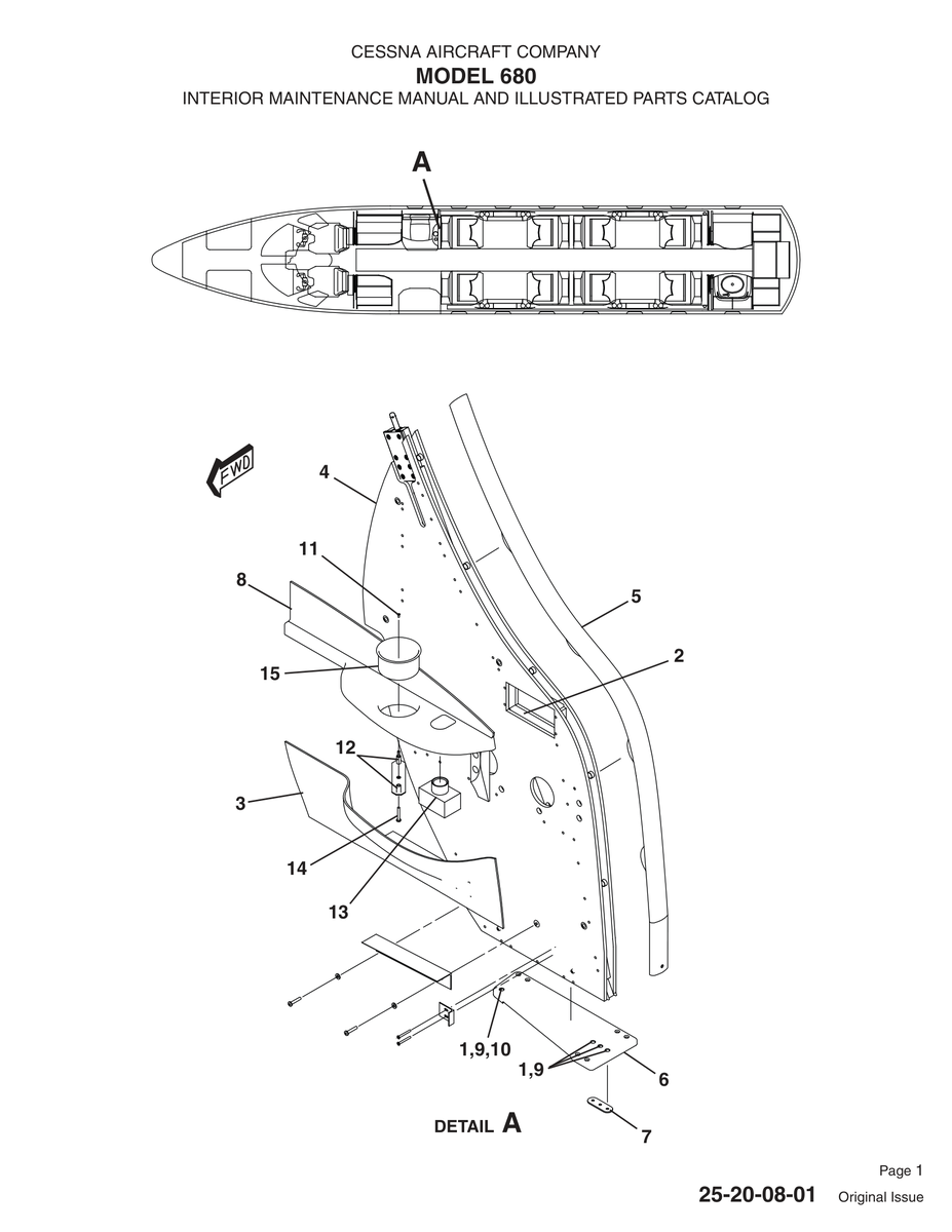Original Issue 25-20-08-01 for Cessna 680 Aircraft