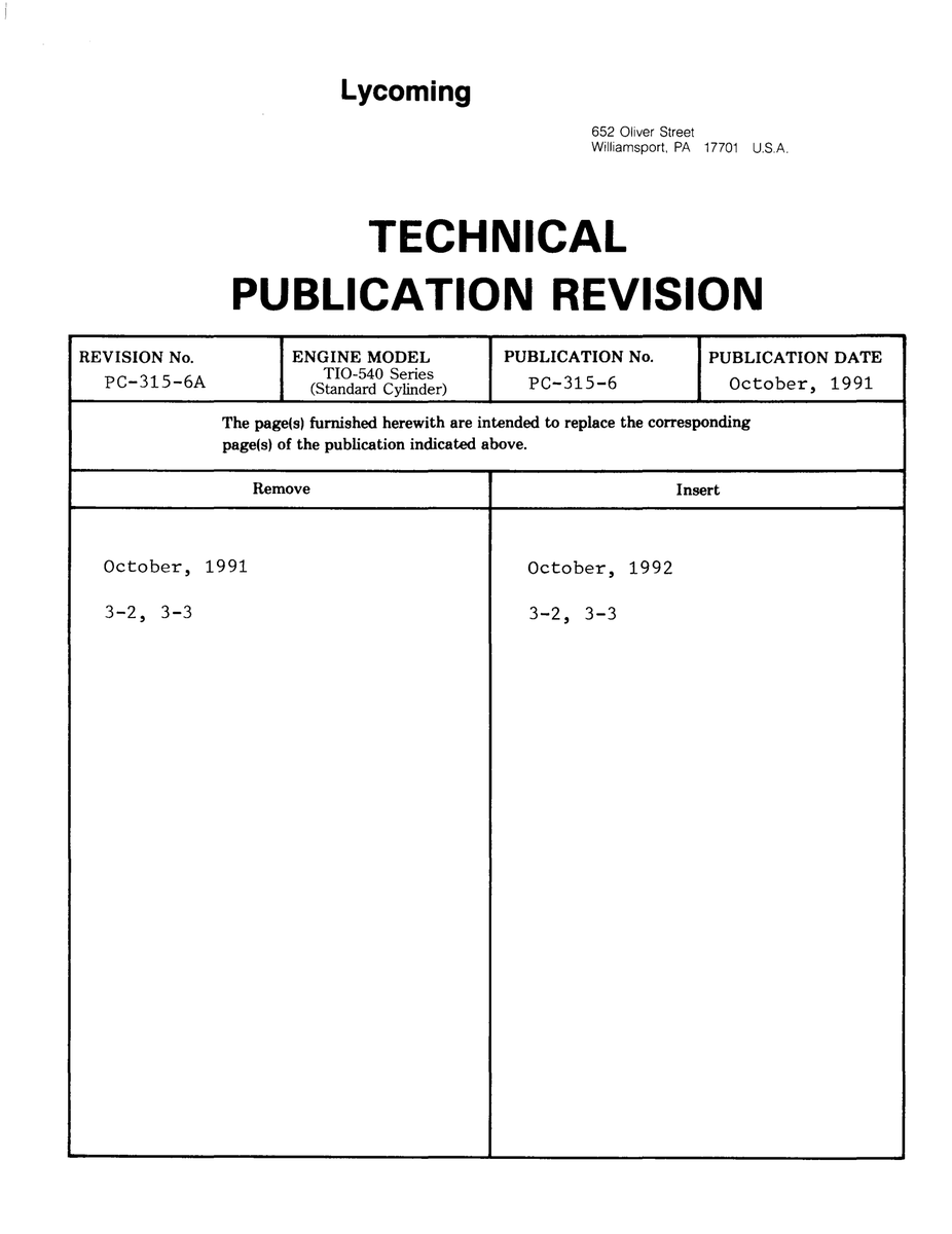 Aviation Part PC-315-6A