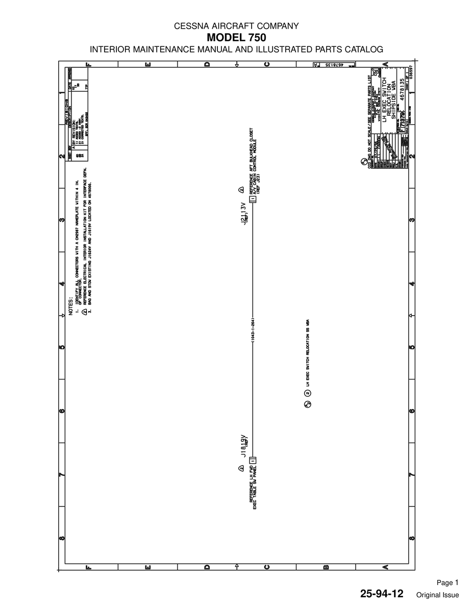 Original Issue 25-94-12 for Cessna 750 Aircraft