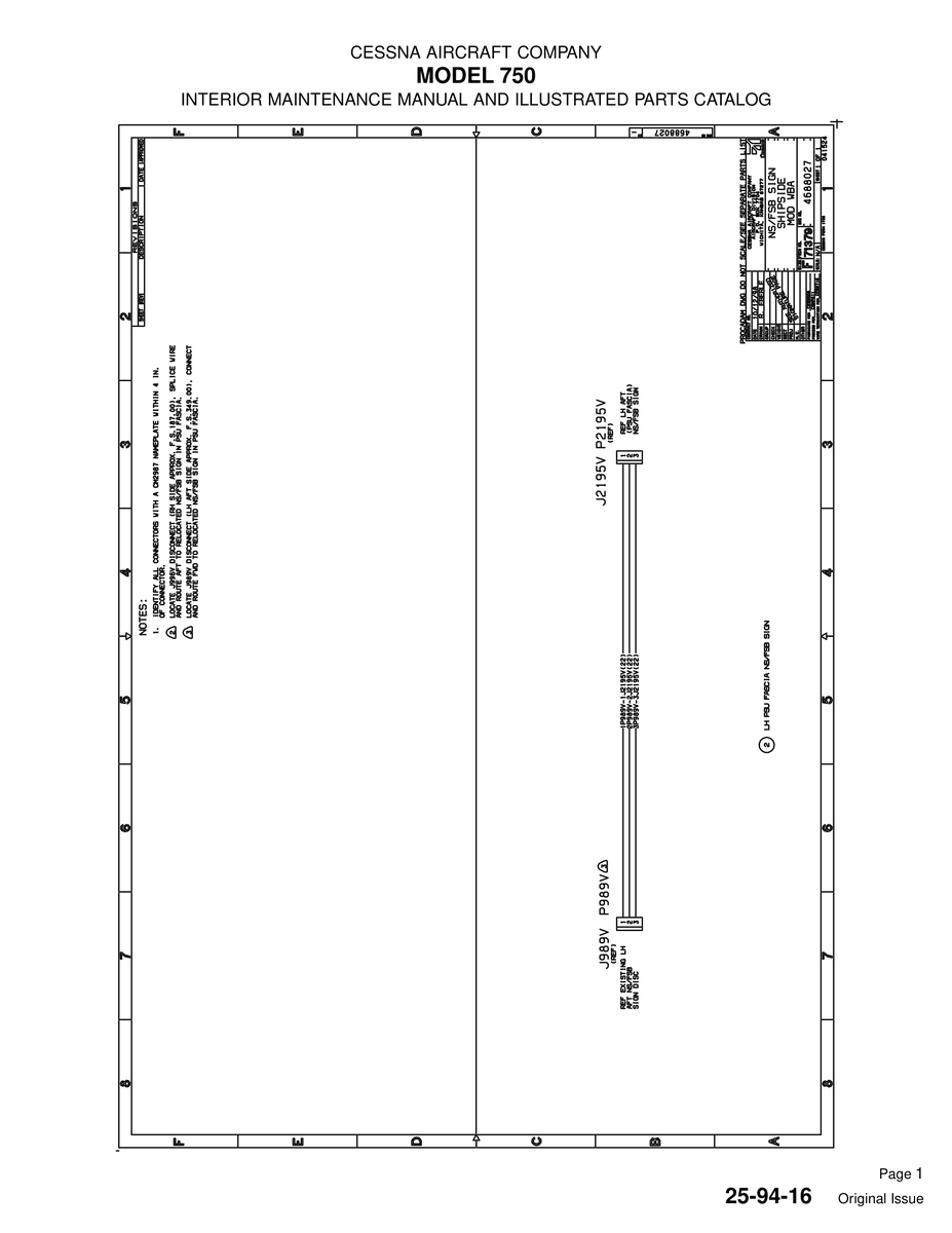 Original Issue 25-94-16 for Cessna 750 Aircraft