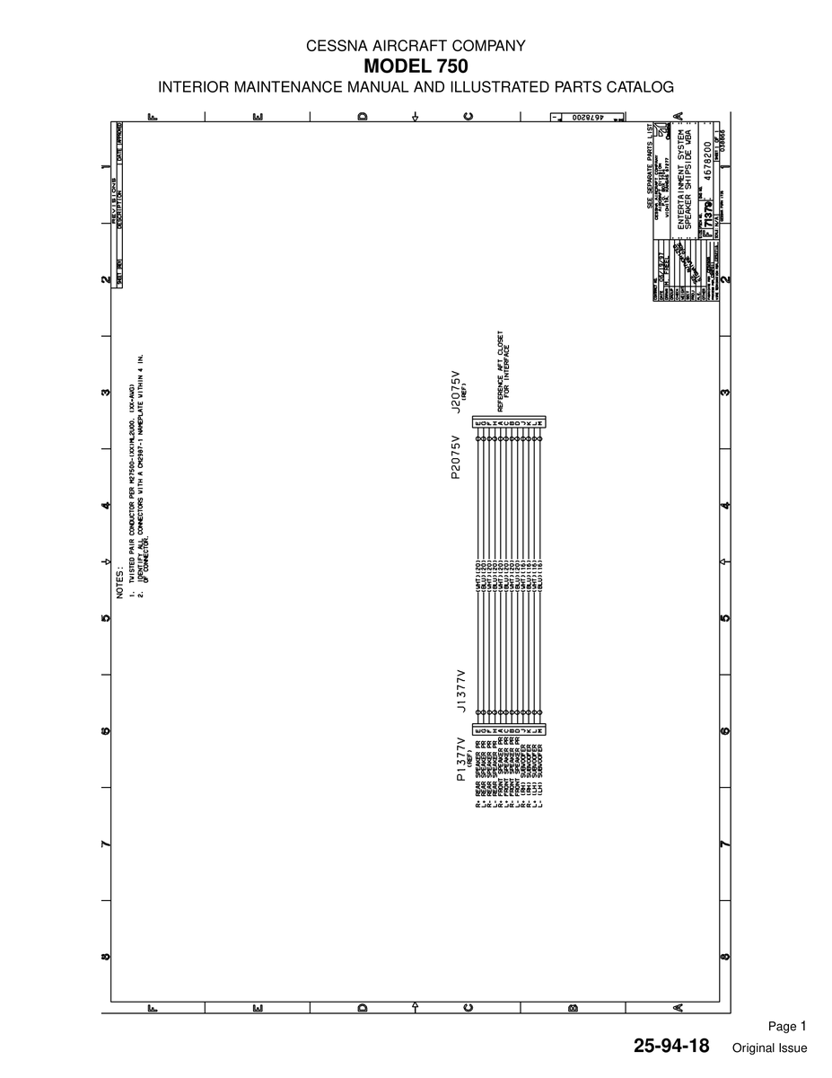 Original Issue 25-94-18 for Cessna 750 Aircraft