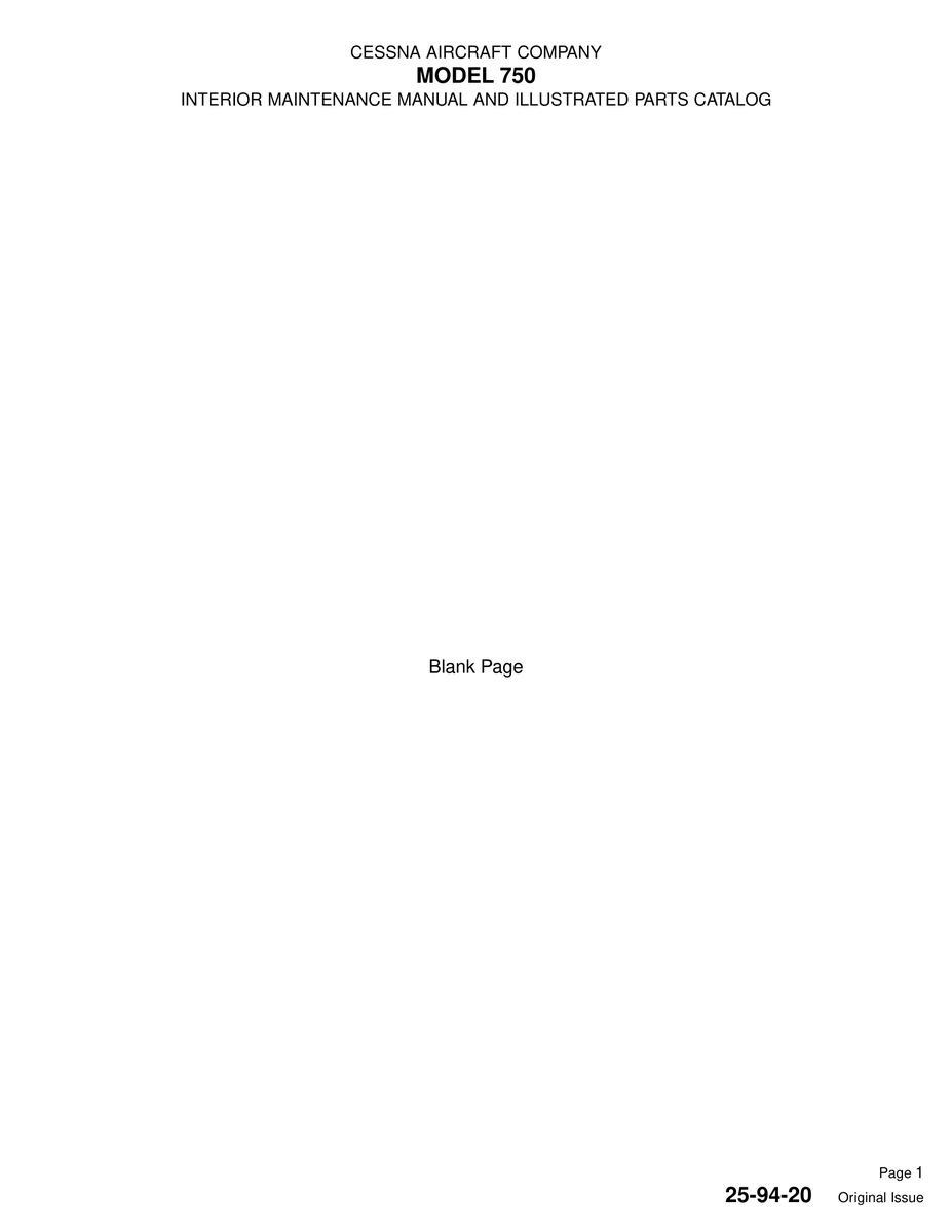 Original Issue 25-94-20 for Cessna 750 Aircraft