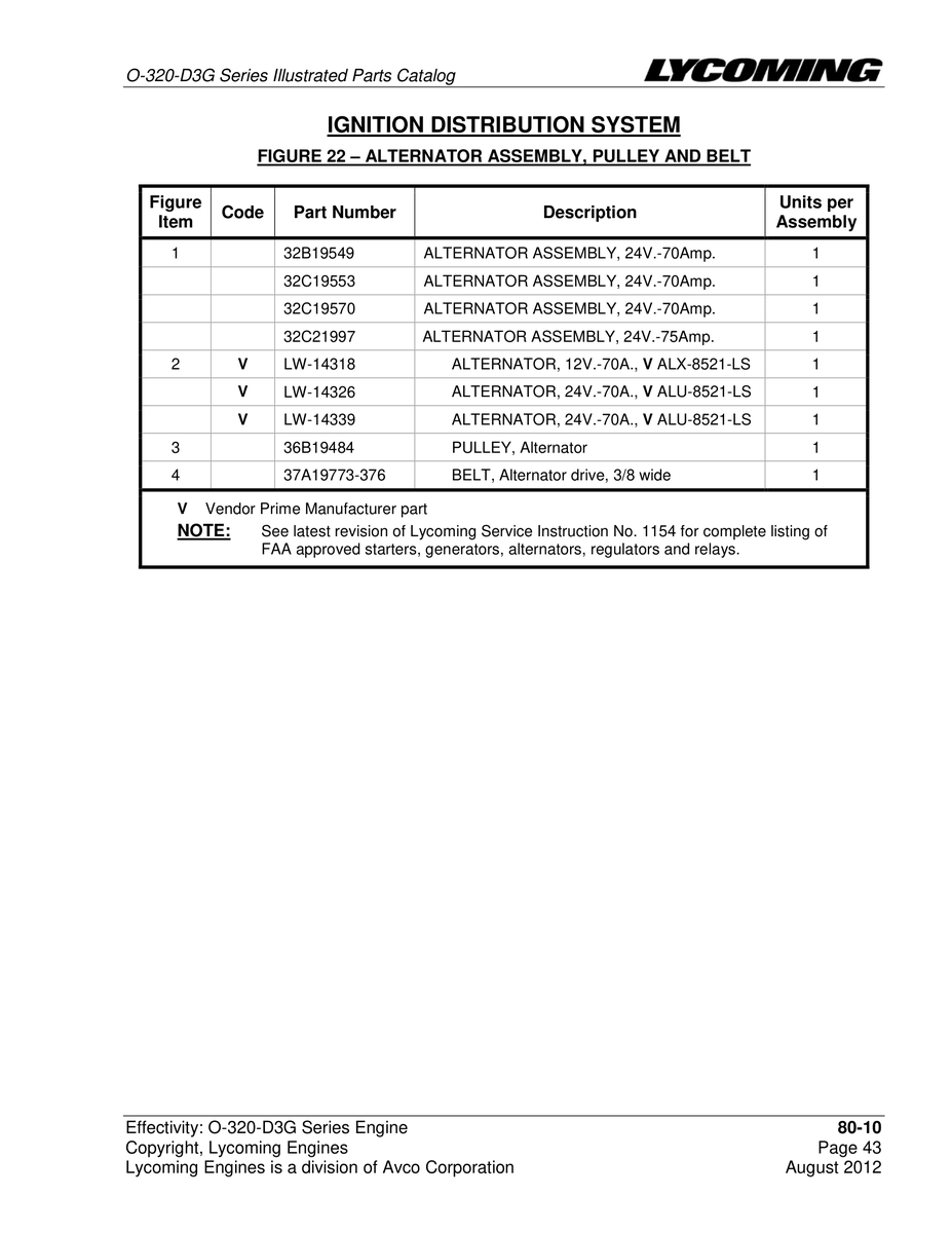 Aviation Part LW-14339