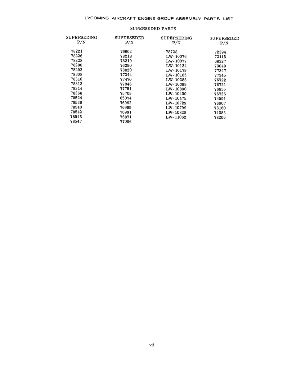 Aviation Part LW-10124