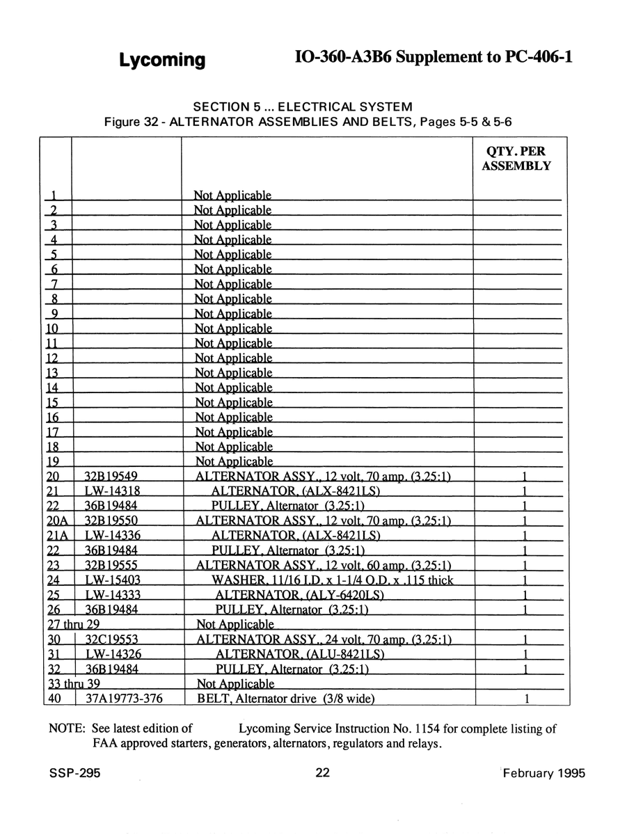 Aviation Part LW-14336