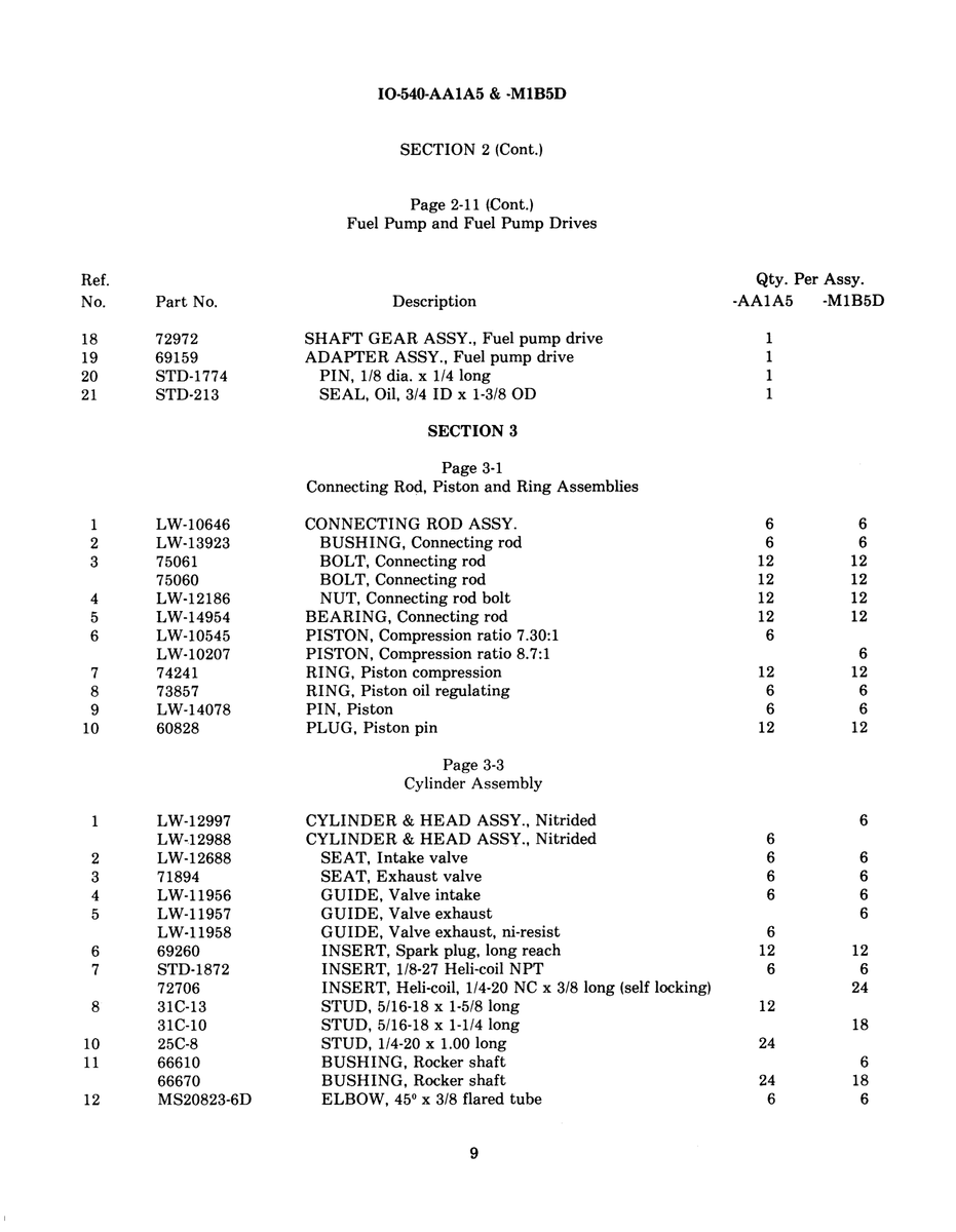 Aviation Part LW-11958