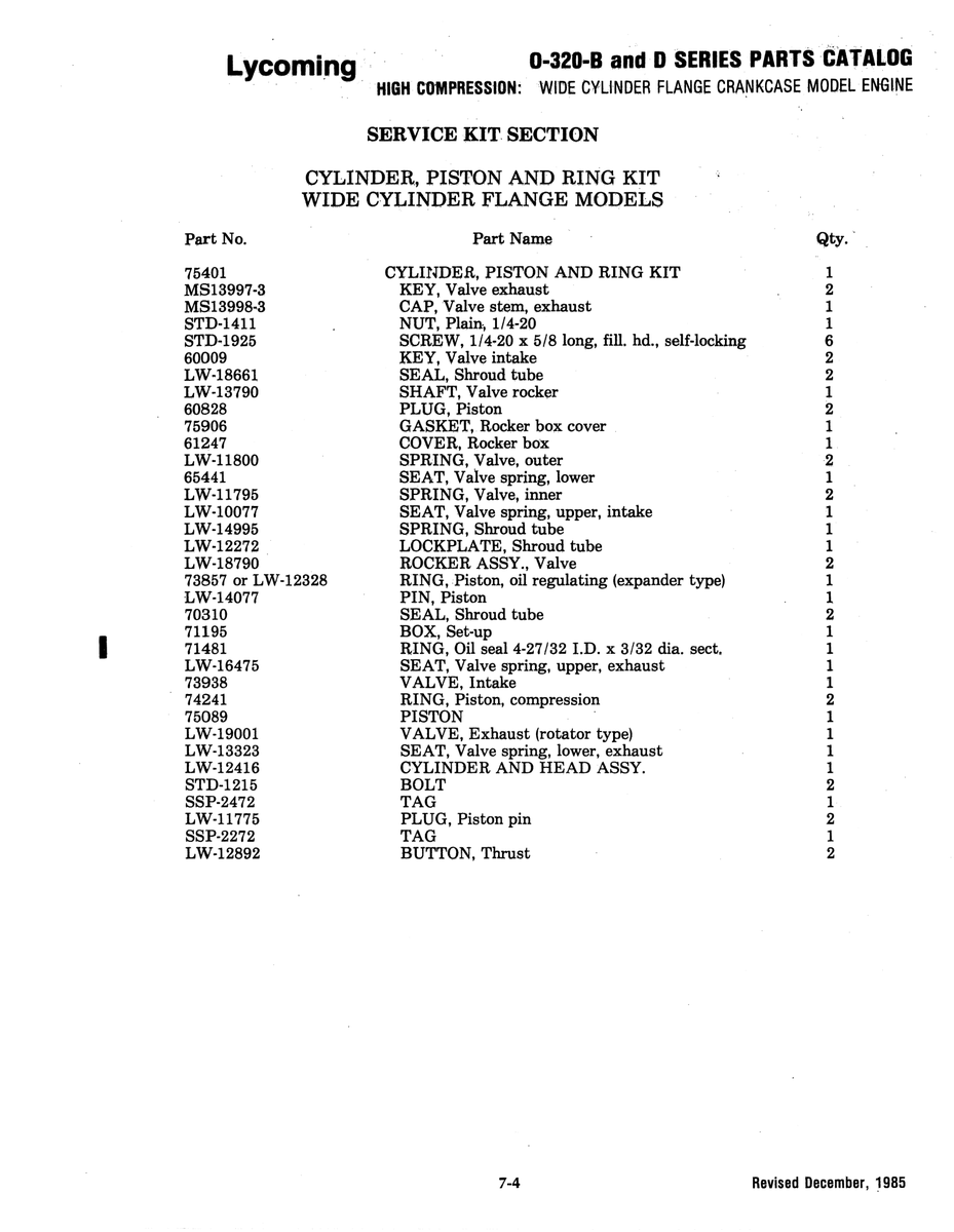 Aviation Part LW-18790