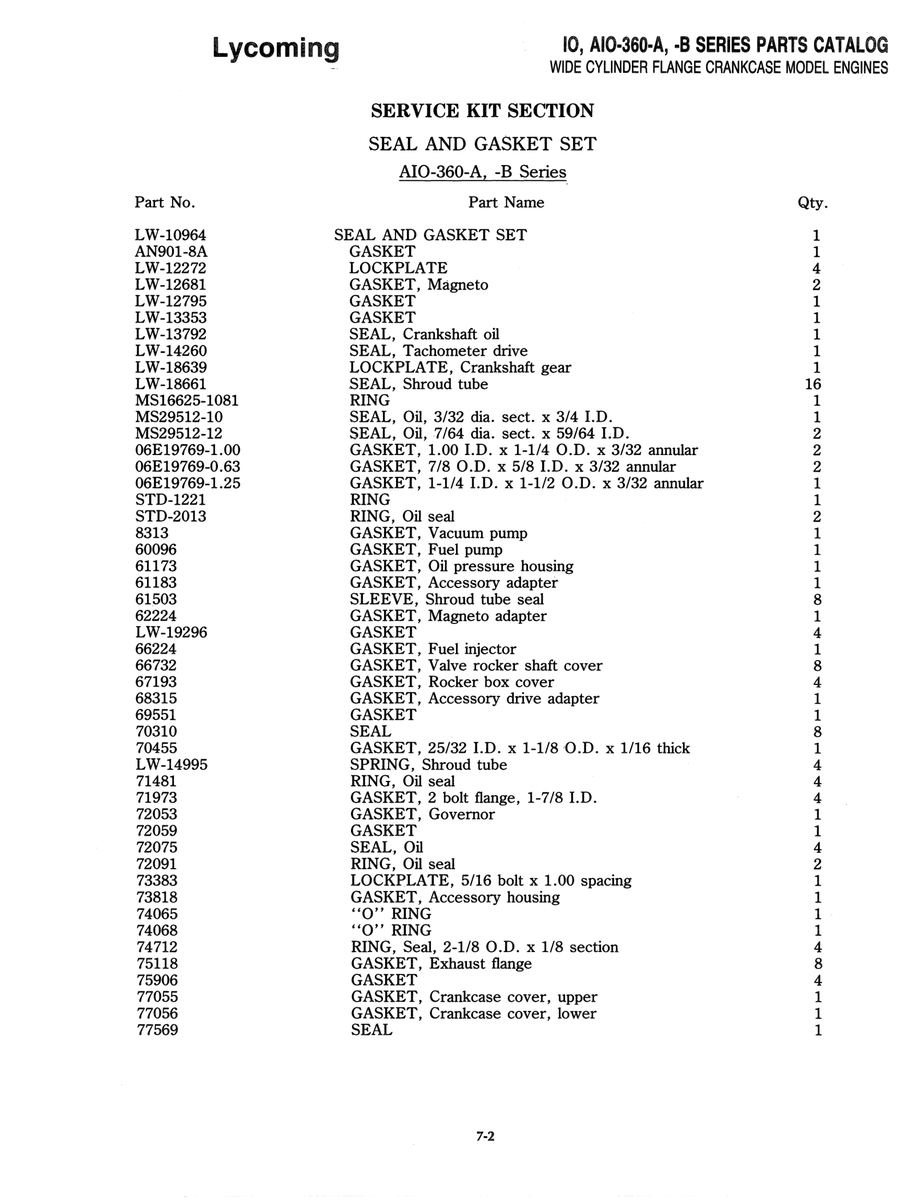 Aviation Part LW-I0964