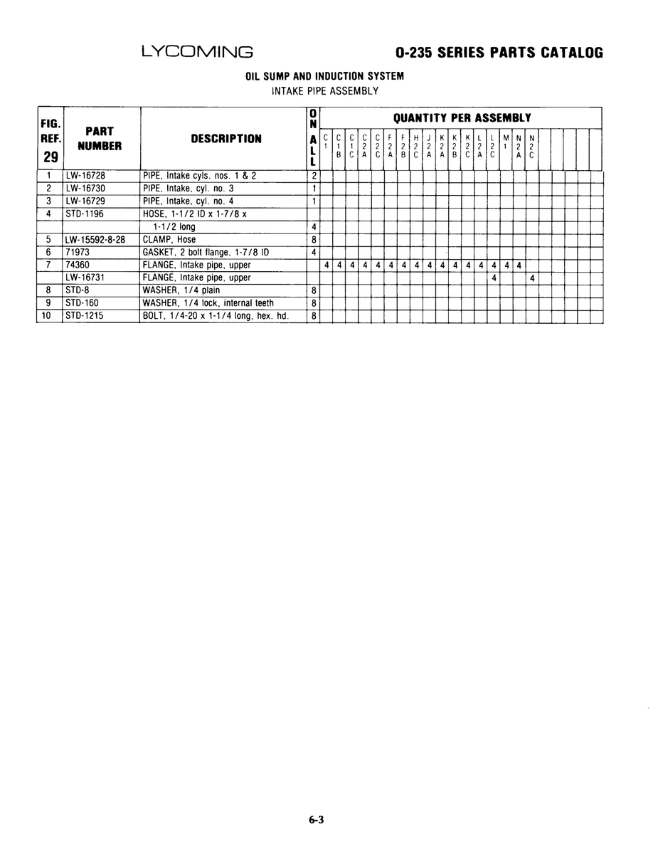Aviation Part LW-16731