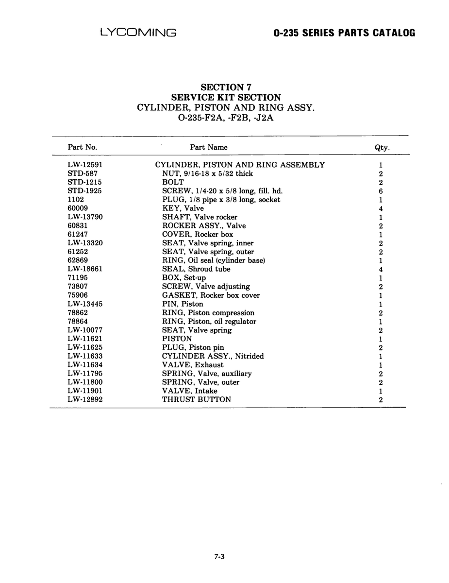 Aviation Part LW-13445