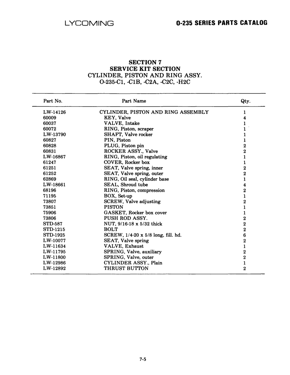 Aviation Part LW-14126