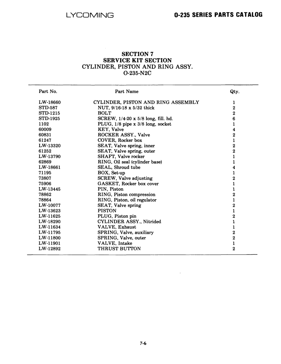 Aviation Part LW-18290