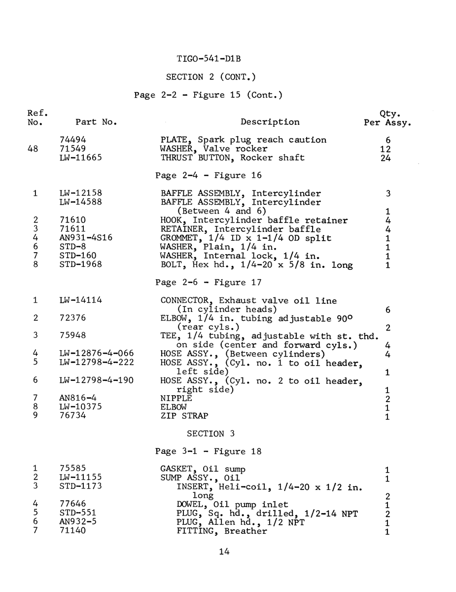 Aviation Part LW-14588