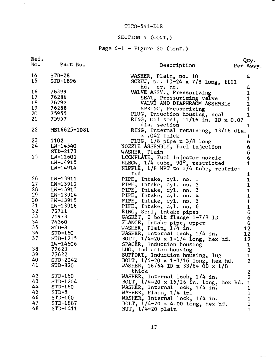 Aviation Part LW-13912
