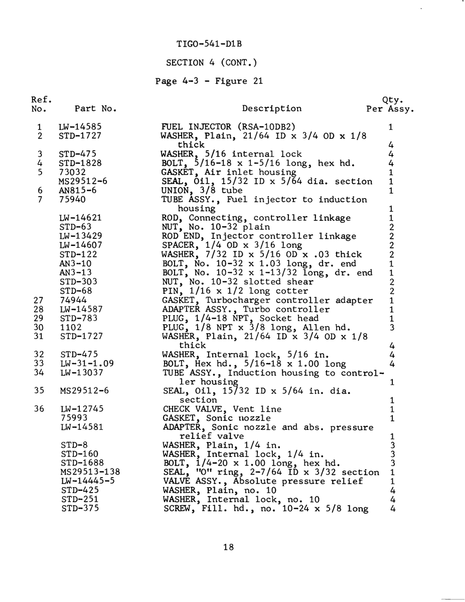 Aviation Part LW-14581