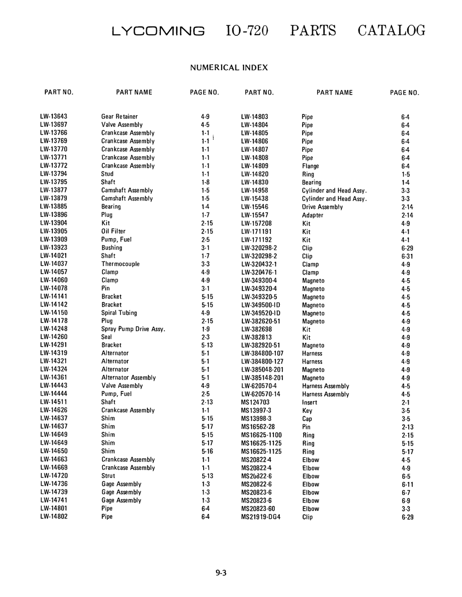 Aviation Part LW-385048-201