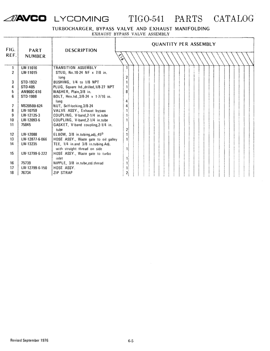 Aviation Part LW-12799-6-150