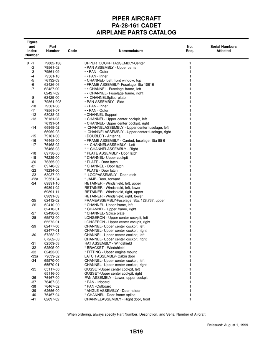 Aviation Part 76468-03 for Piper PA-28 Cherokee Aircraft