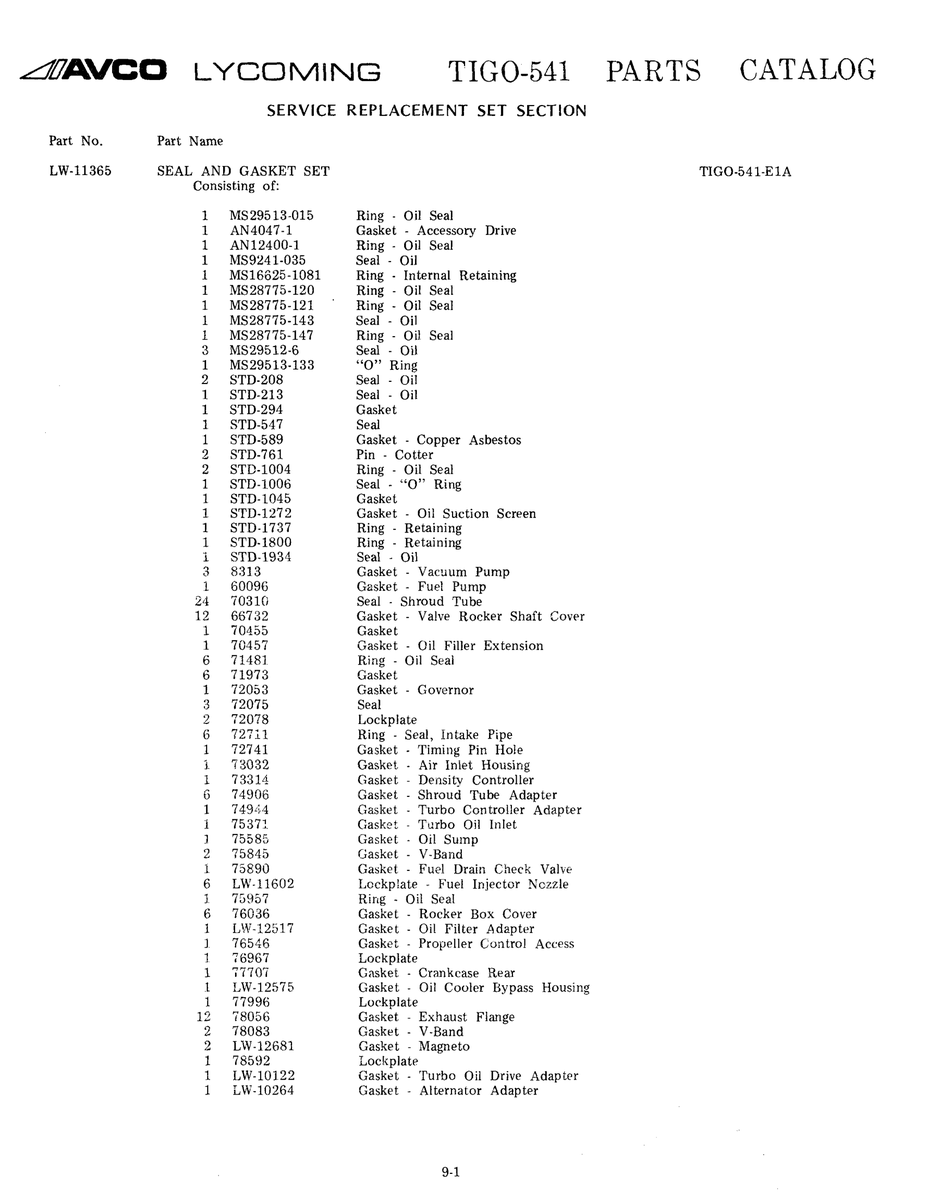 Aviation Part LW-12575
