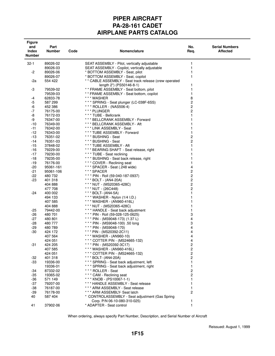 Aviation Part 76342-00 for Piper PA-28 Cherokee Aircraft