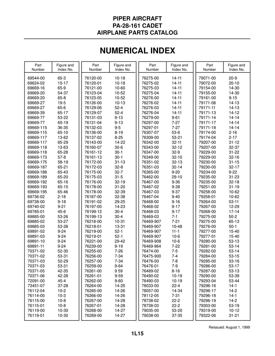 Aviation Part 76474-00 for Piper PA-28 Cherokee Aircraft