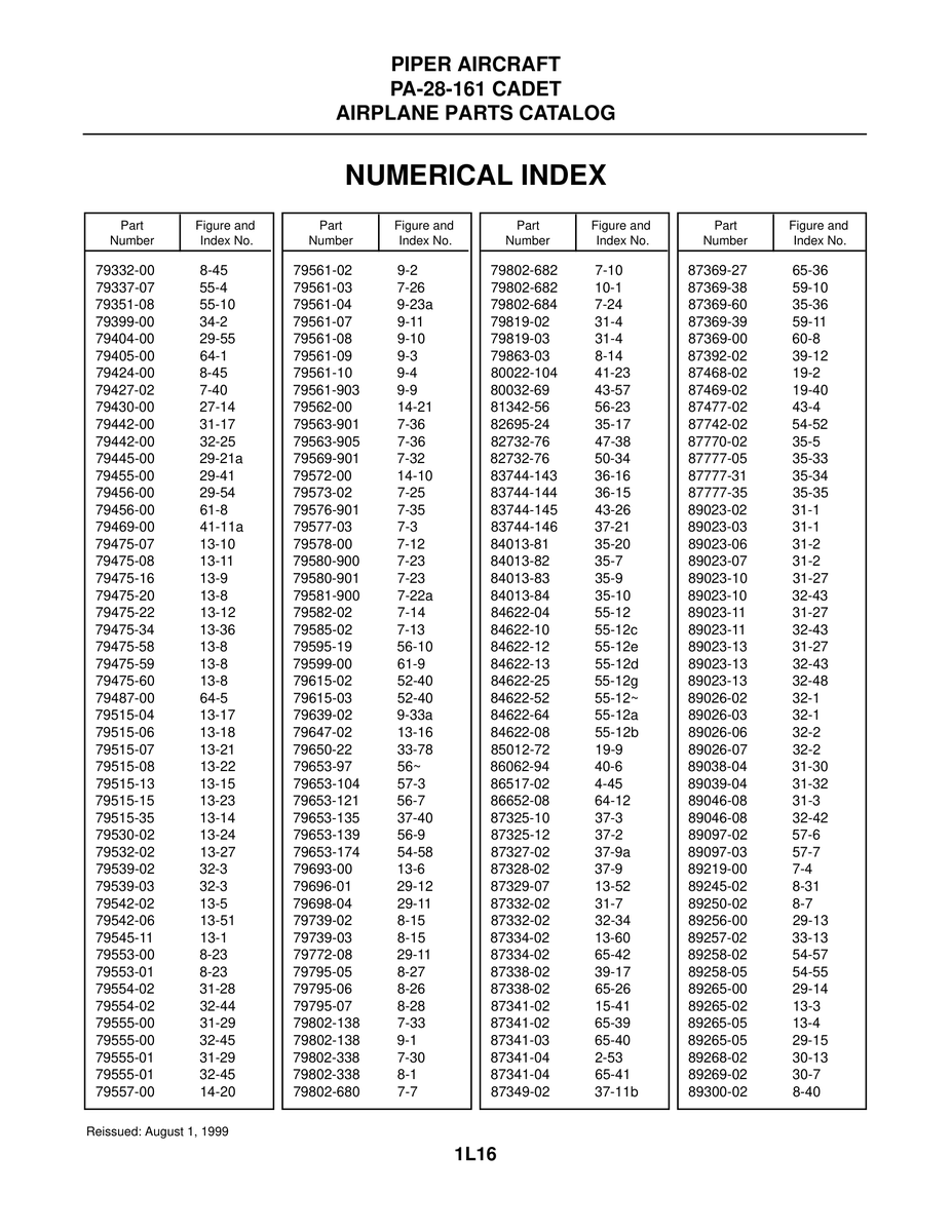 Aviation Part 79337-07 for Piper PA-28 Cherokee Aircraft